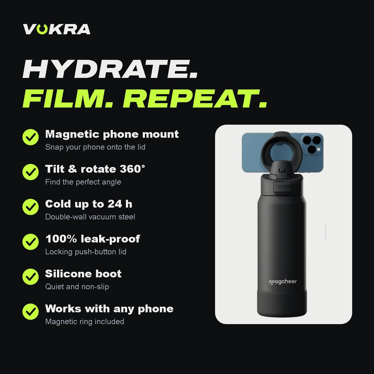 VOKRA Mag Bottle features